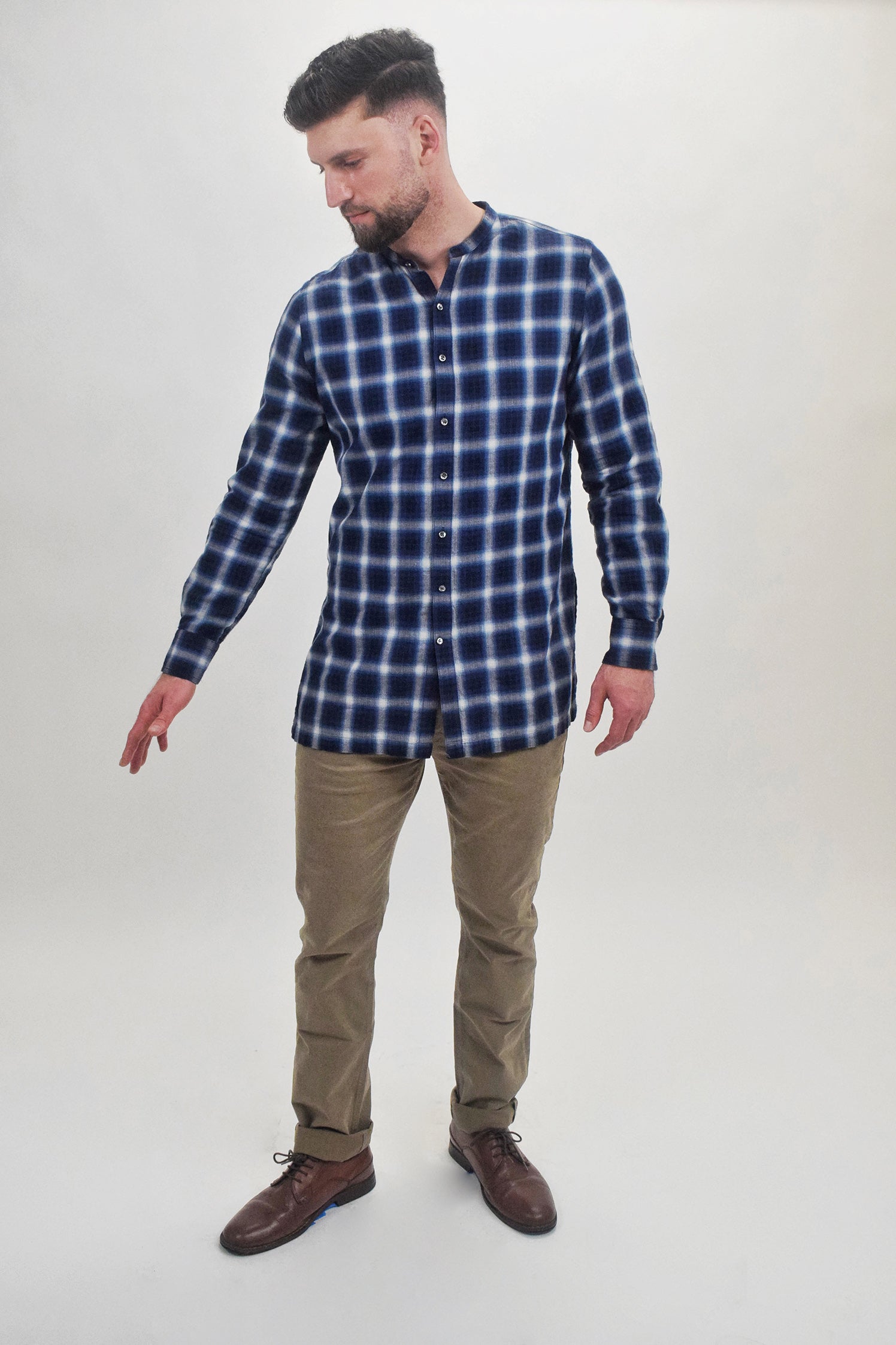 The RealReal,Ovadia & Sons, Ovadia & Sons Navy Blue Plaid Button Up Shirt, Blue, Medium-43-TagM