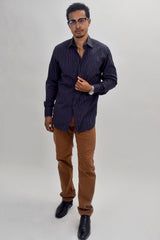 Etro Black & Purple Striped Long Sleeve Shirt