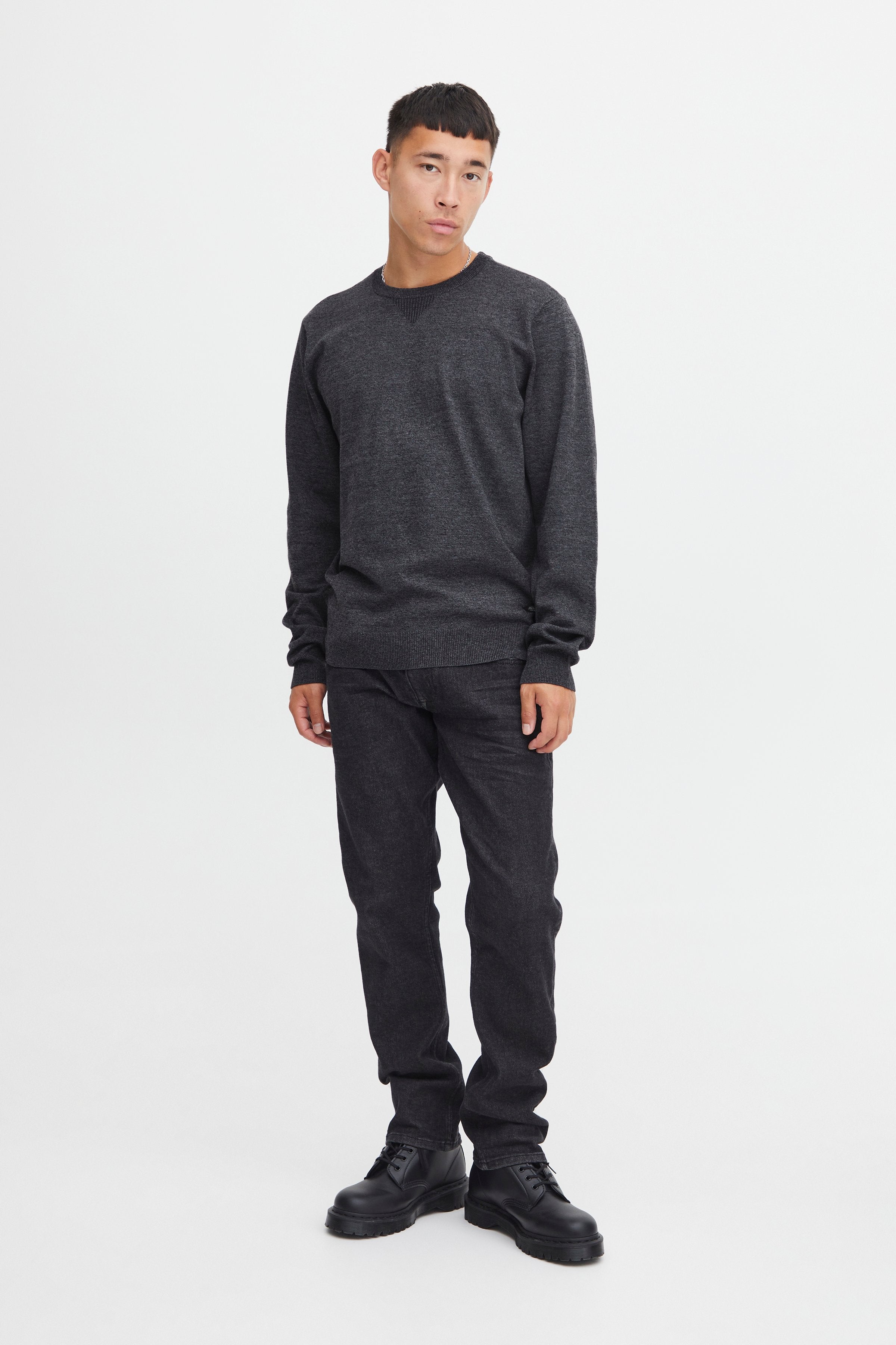 Other,Blend, Blend Black Knit Relaxed Crewneck Sweater, Black, Extra Large-46-TagXL