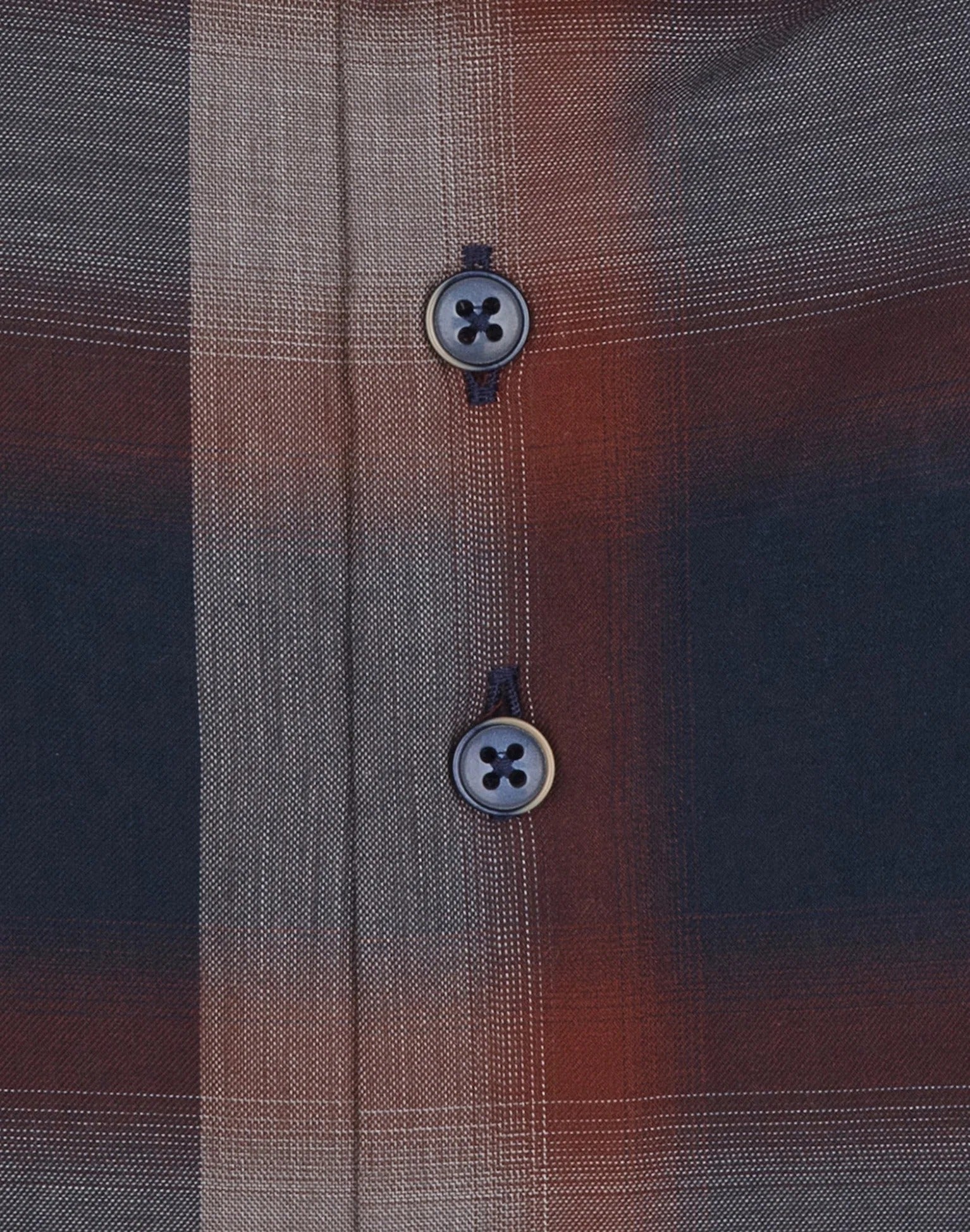 Brand Partner,R2 Amsterdam, R2 Amsterdam Navy/Rust Checkered Long Sleeve Button Up Cotton Shirt, Blue, Small-41-Tag39