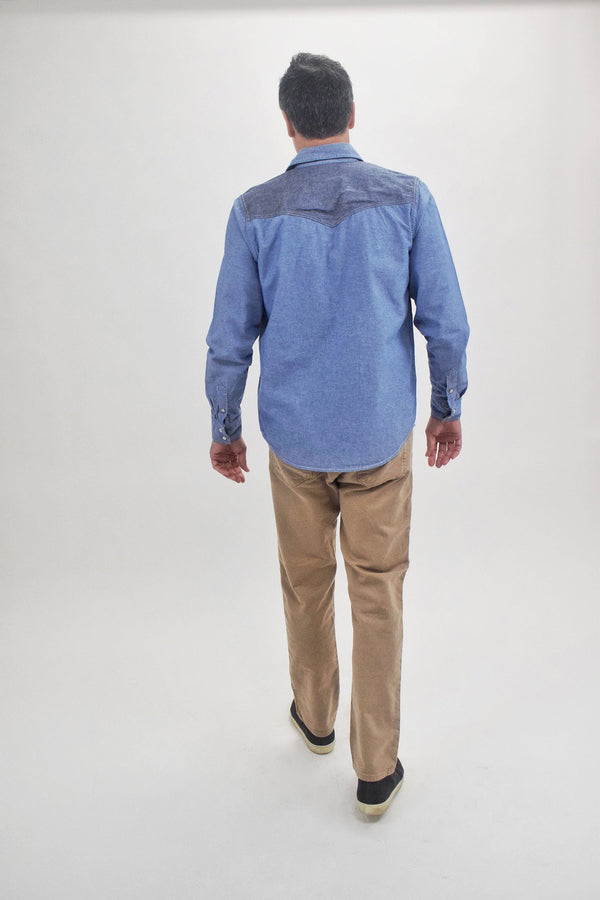 Carhartt Blue Long Sleeve Western Slim Button Up Shirt