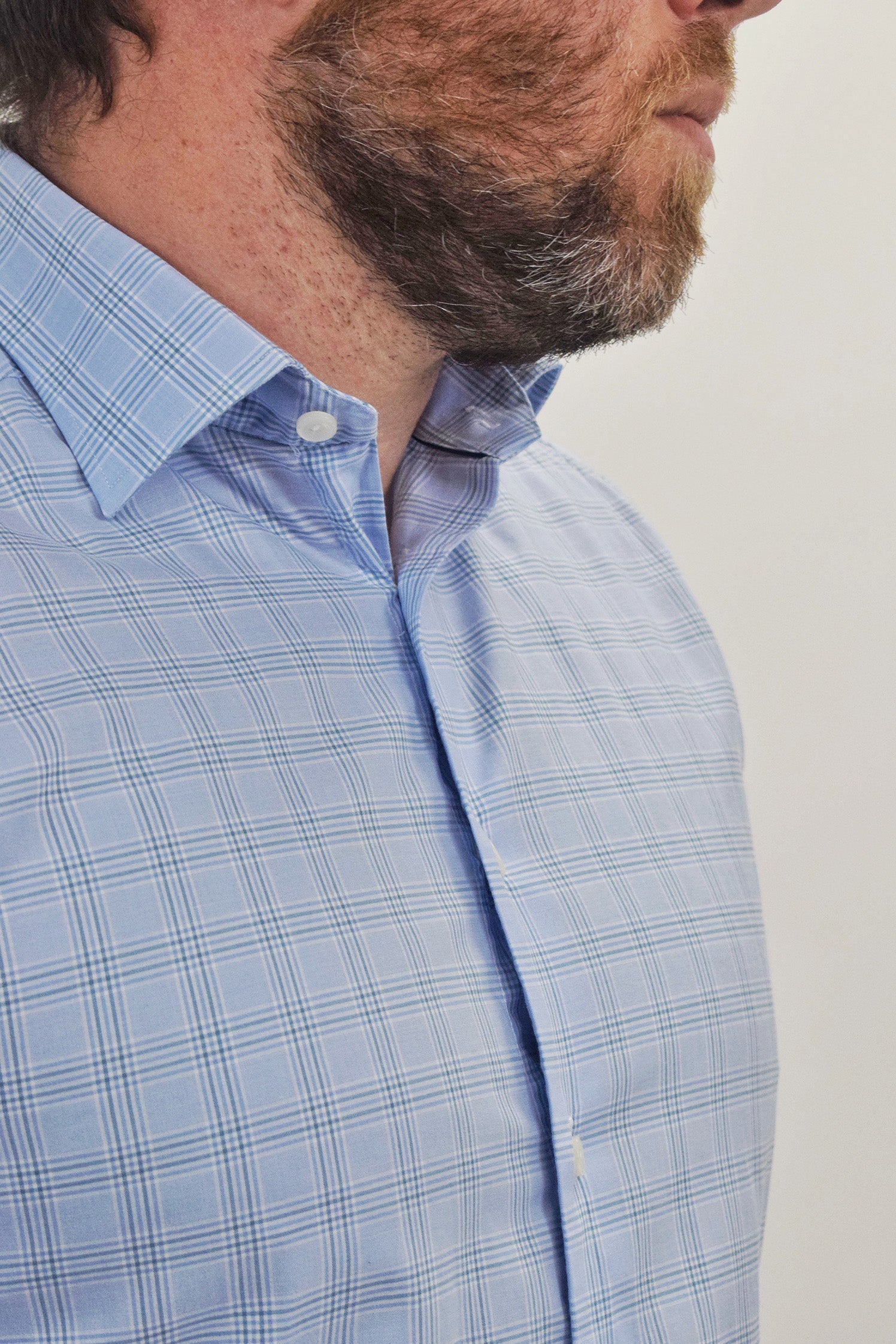 The RealReal,Eton, Eton Light Blue Plaid Print Button Up Shirt, Blue, Extra Large-48-TagXL