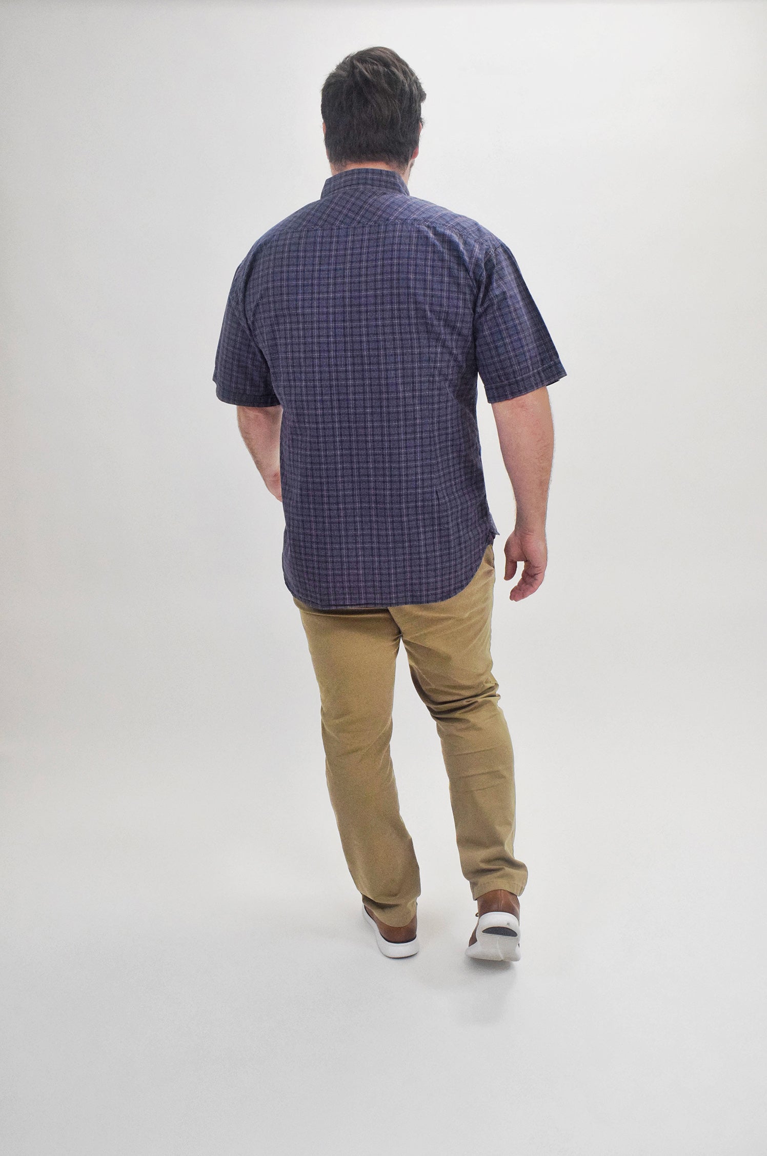 The RealReal,Diesel, Diesel Blue Plaid Double Flap Pocket Short Sleeve Button Down Shirt, Blue, Large-49-TagL