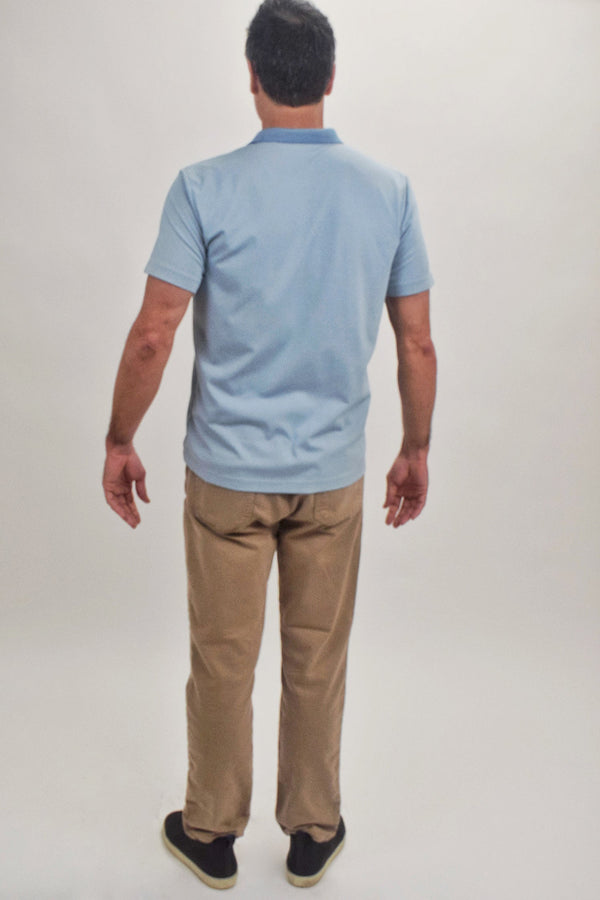 Theory Blue Polo with Contrast Collar