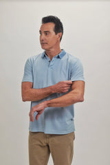 Theory Blue Polo with Contrast Collar