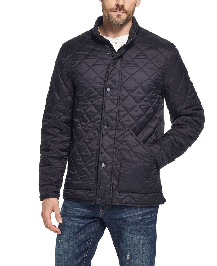 Macy, Weatherproof Vintage Navy Quilted Nylon Jacket, Blue, Small-41-TagS