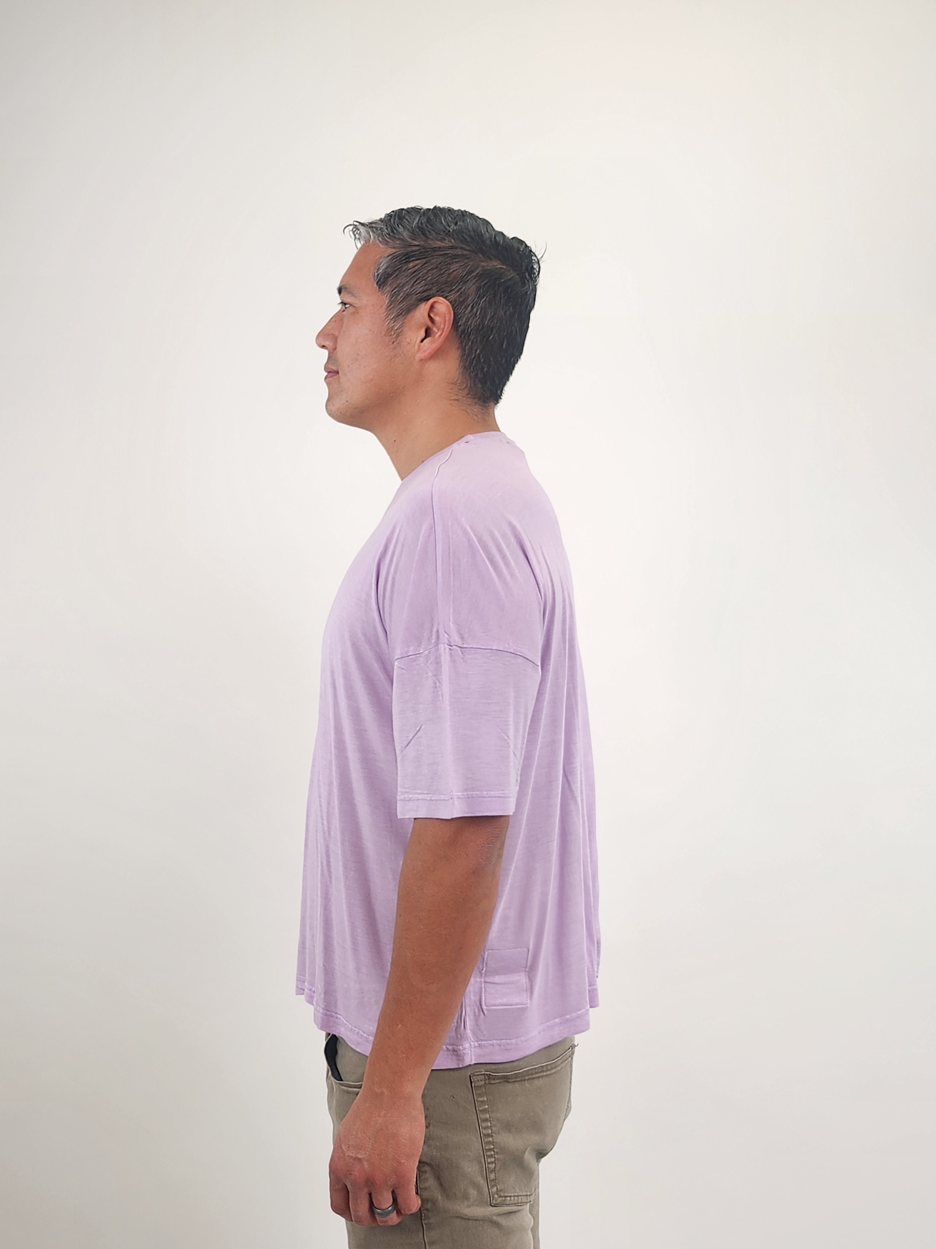 Wholesale,Reesedeluca, Reese De Luca Purple Drop Shoulder Short Sleeve T-Shirt, Purple, Extra Extra Large-54-TagXL
