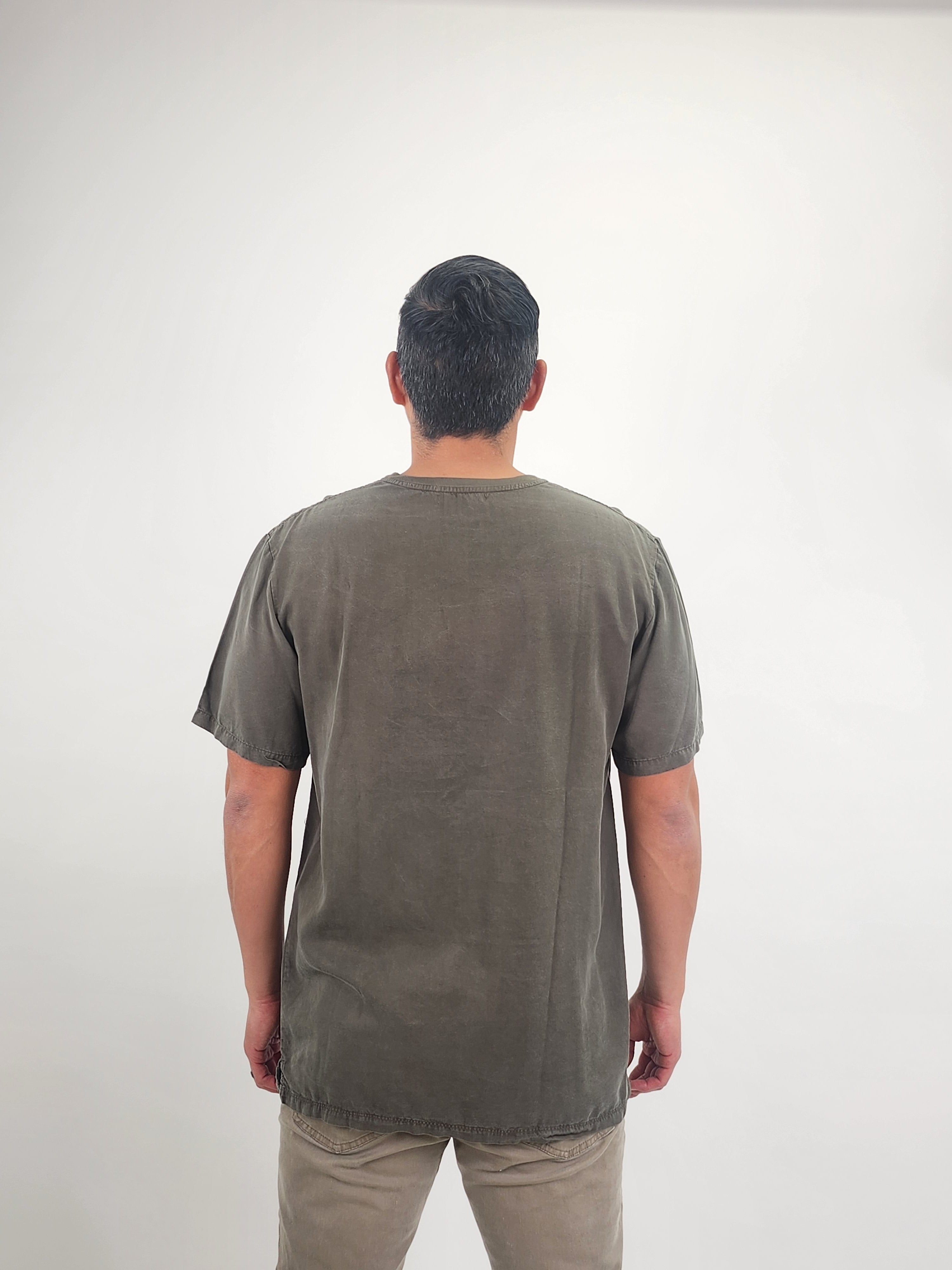 Wholesale,Reesedeluca, Reese De Luca Olive T-Shirt with Chest Pocket, Green, Medium-44-TagM