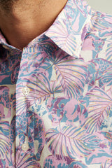 Bonobos Pink/White Riviera Slim Short Sleeve Shirt