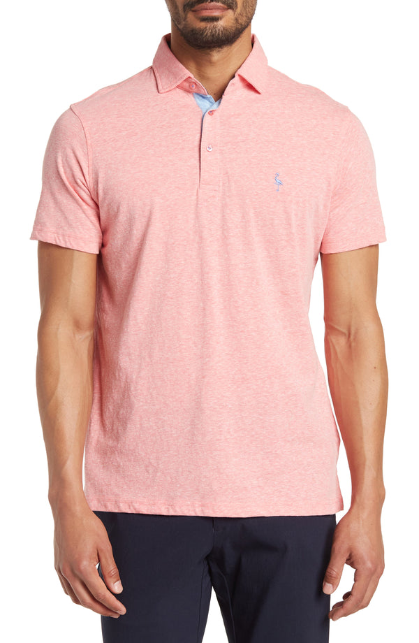 TailorByrd Bright Heather Pink Short Sleeve Knit Polo