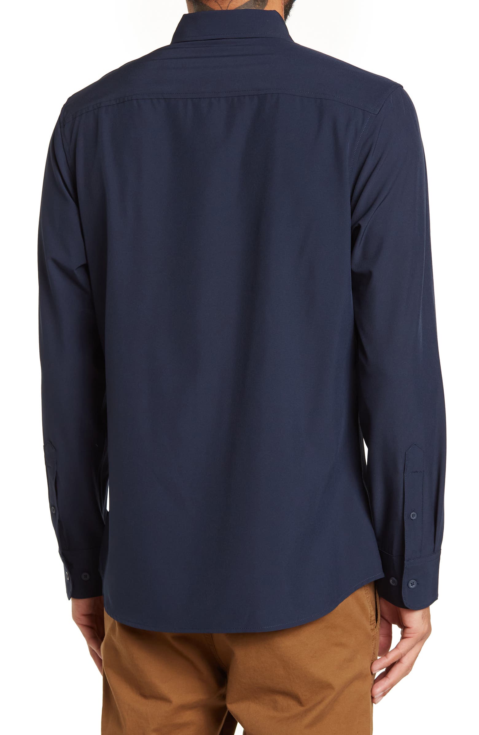 Nordstrom Rack,14th & Union, 14th & Union Slim Fit Navy Stretch Performance Button-up Shirt, Blue, Medium-44-TagM