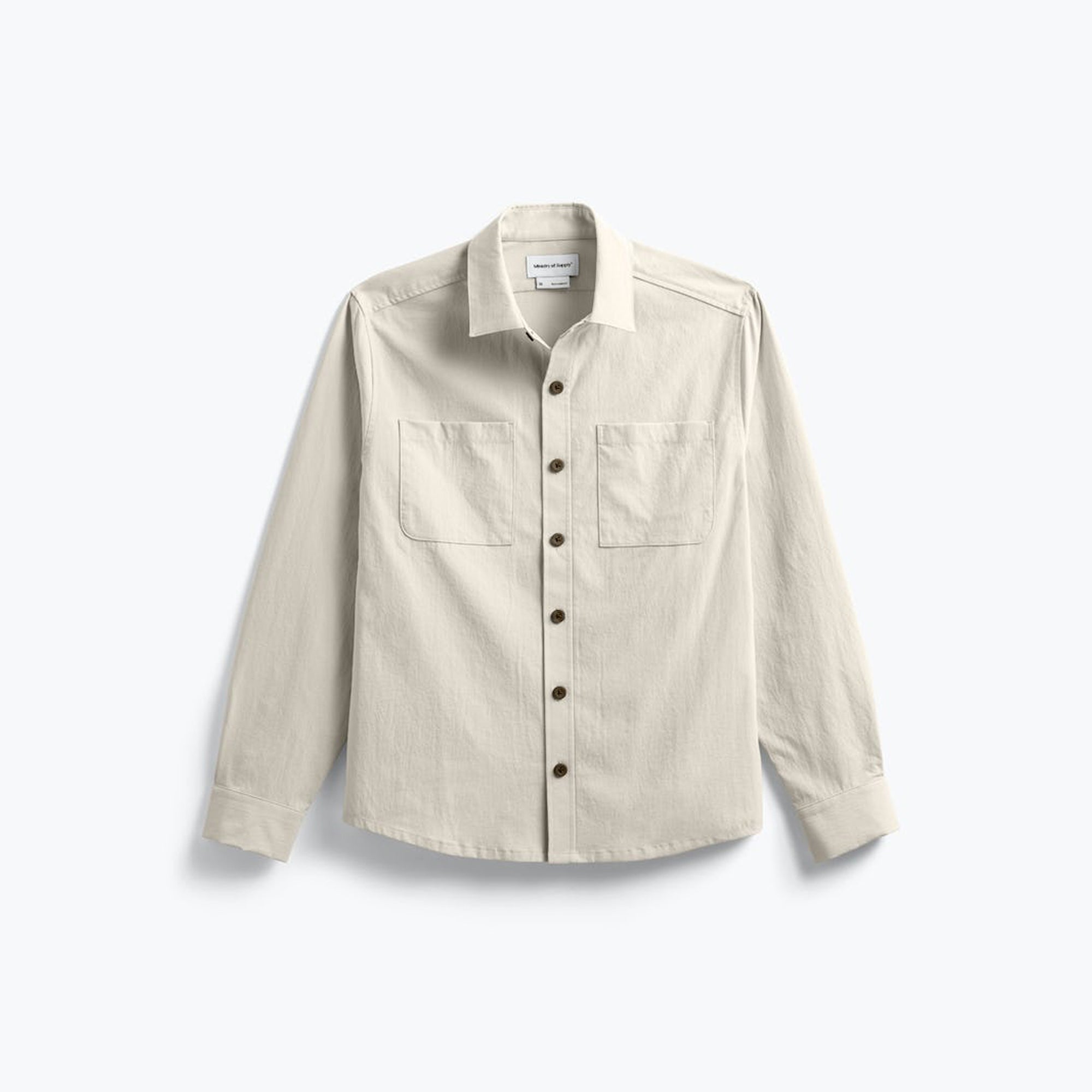 Wholesale,Ministry of Supply, Ministry of Supply Stone Poplin 2-Way Stretch Double Chest Pocket Long Sleeve Overshirt, Tan, Extra Large-48-TagXL