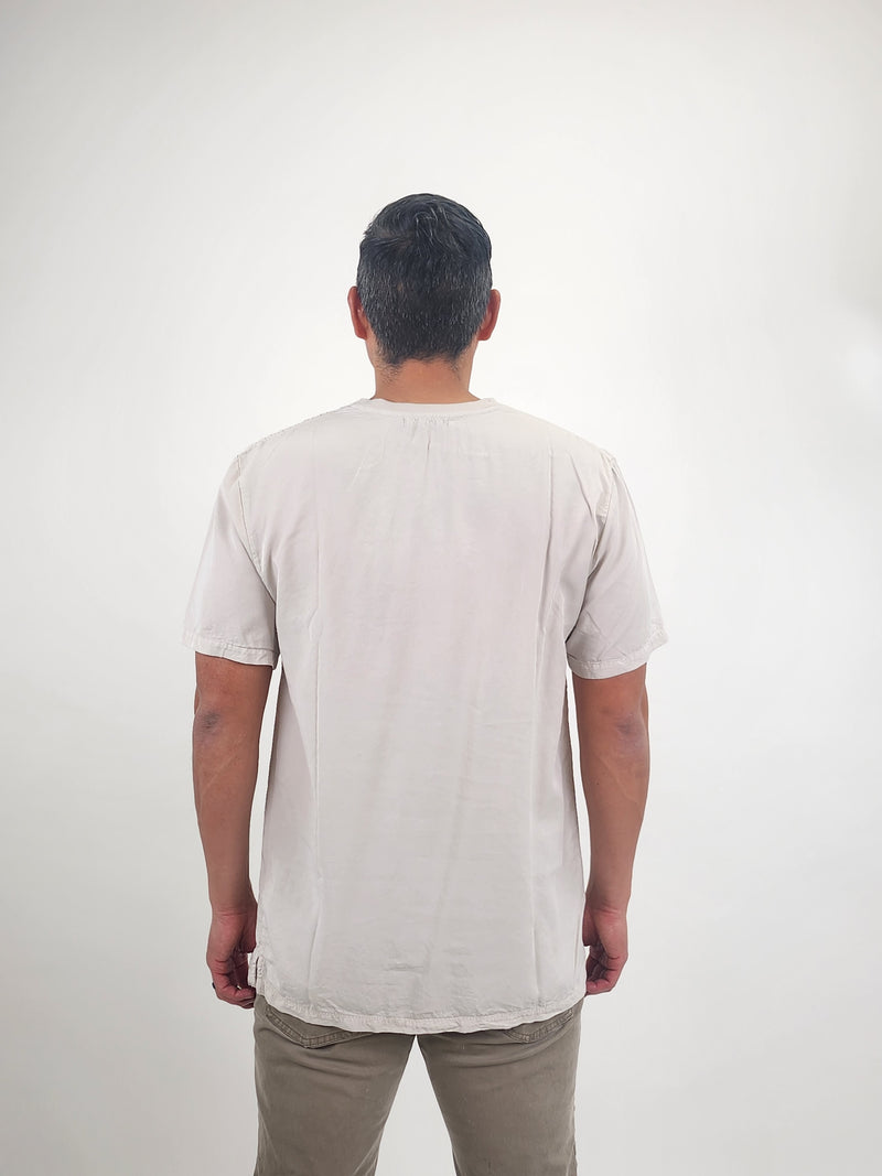 Reese De Luca Tan T-Shirt with Chest Pocket