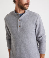 Marine Layer Grey Textured 1/4 Button Pullover