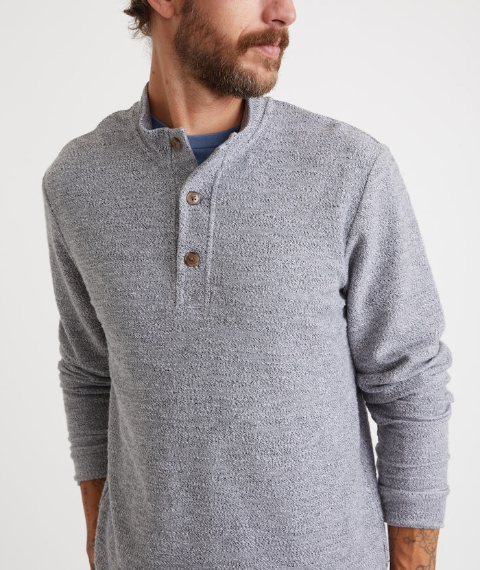 Wholesale,Marine Layer, Marine Layer Grey Textured 1/4 Button Pullover, Grey, Extra Extra Large-52-TagXXL