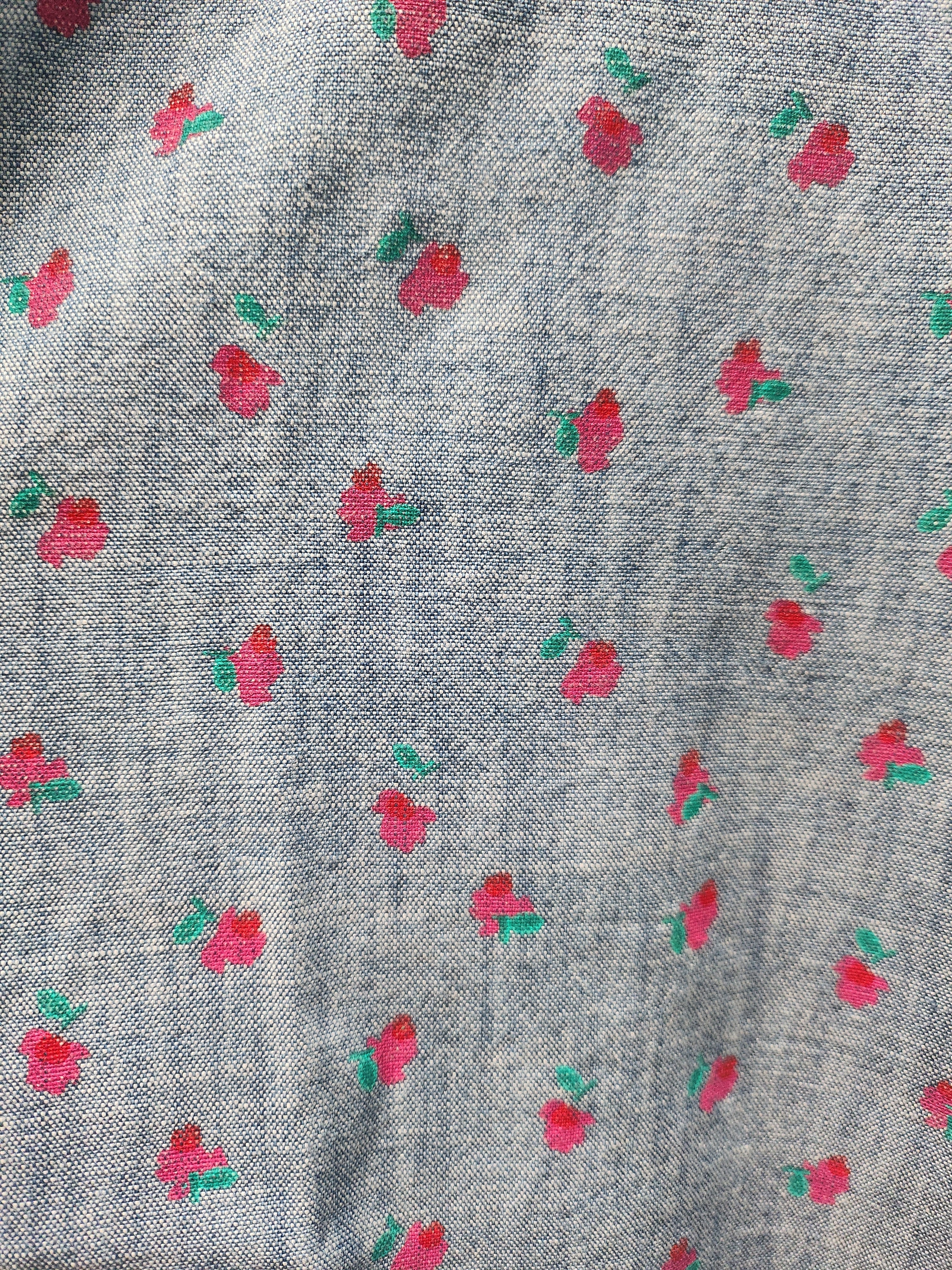 Wholesale,Bonobos, Bonobos Chambray Roses Stretch Short Sleeve Shirt, Blue, Large-45-TagL