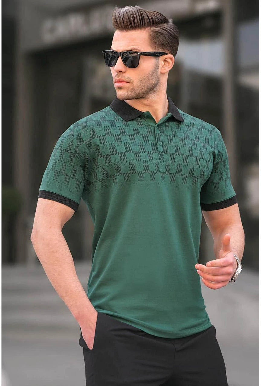 Wholesale,Madmext, Madmext Dark Green Knitwear Mens  Short Sleeve Polo, Green, Medium-42-TagXLLarge-42-TagLMedium-41-TagLMedium-40-TagMSmall-38-TagSLarge-44-TagXXLLarge-43-TagXL
