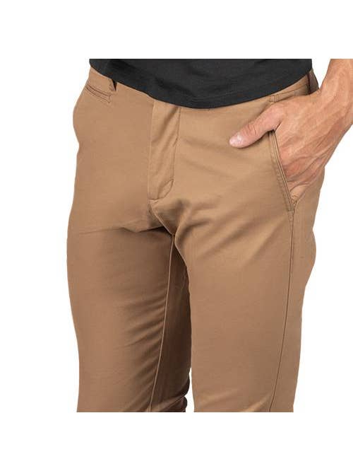 Faire,Perk, Perk Tan Brown Slim Fit Chinos, Brown, 33W-30L-Tag33