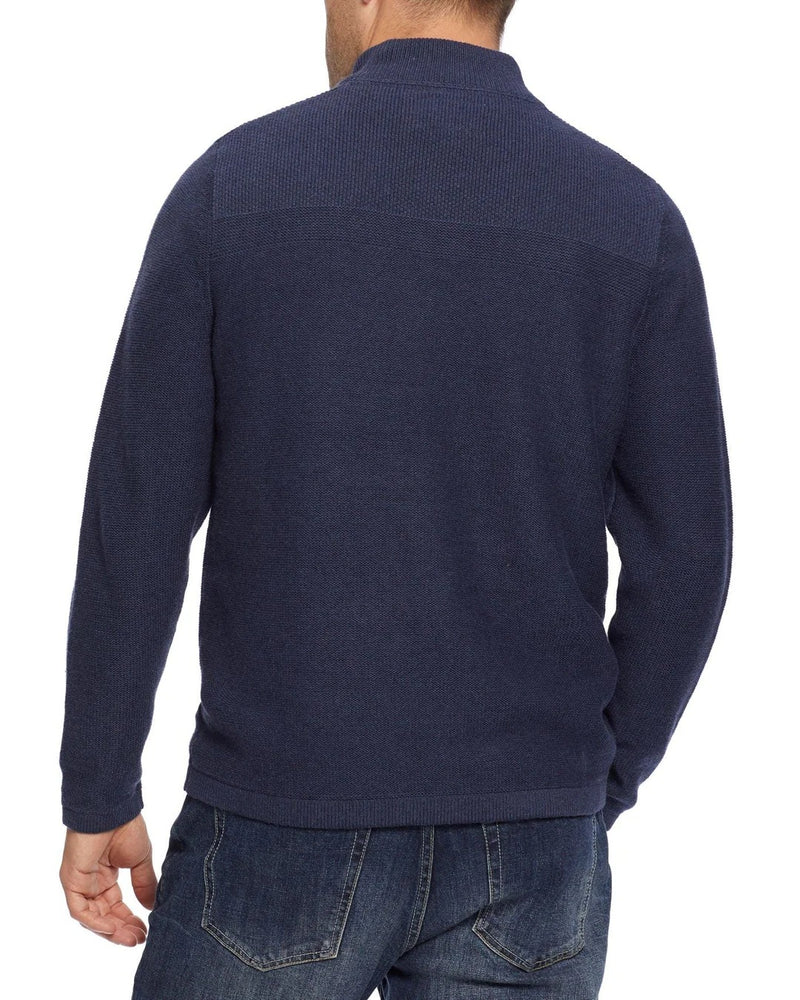 Flag and Anthem Navy 1/2 Zip Henryville Mockneck Sweater