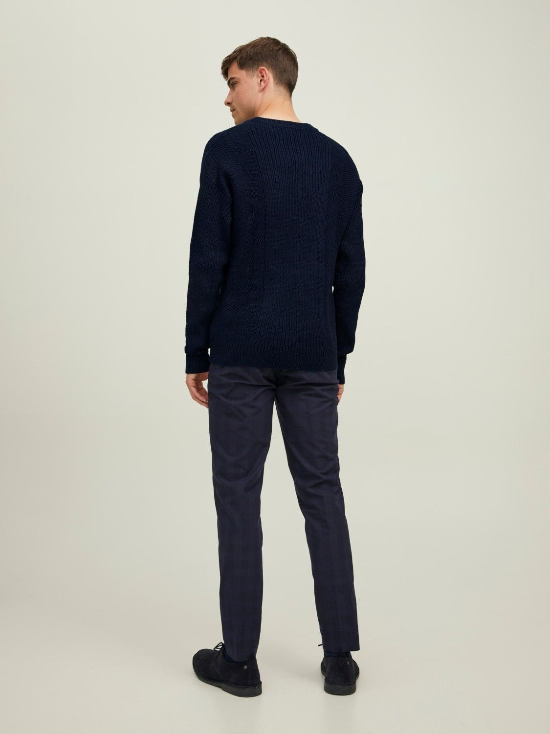 Wholesale,Jack & Jones, Jack & Jones Indigo Blue Knit Crew Neck Sweater, Blue, Medium-41-TagM