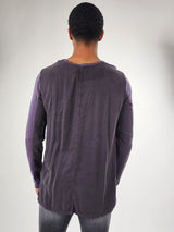 Reese De Luca Purple Long Sleeve T-Shirt with Back Contrast