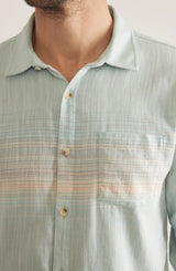 Marine Layer Blue/Pink Stripe Classic Stretch Selvage Shirt