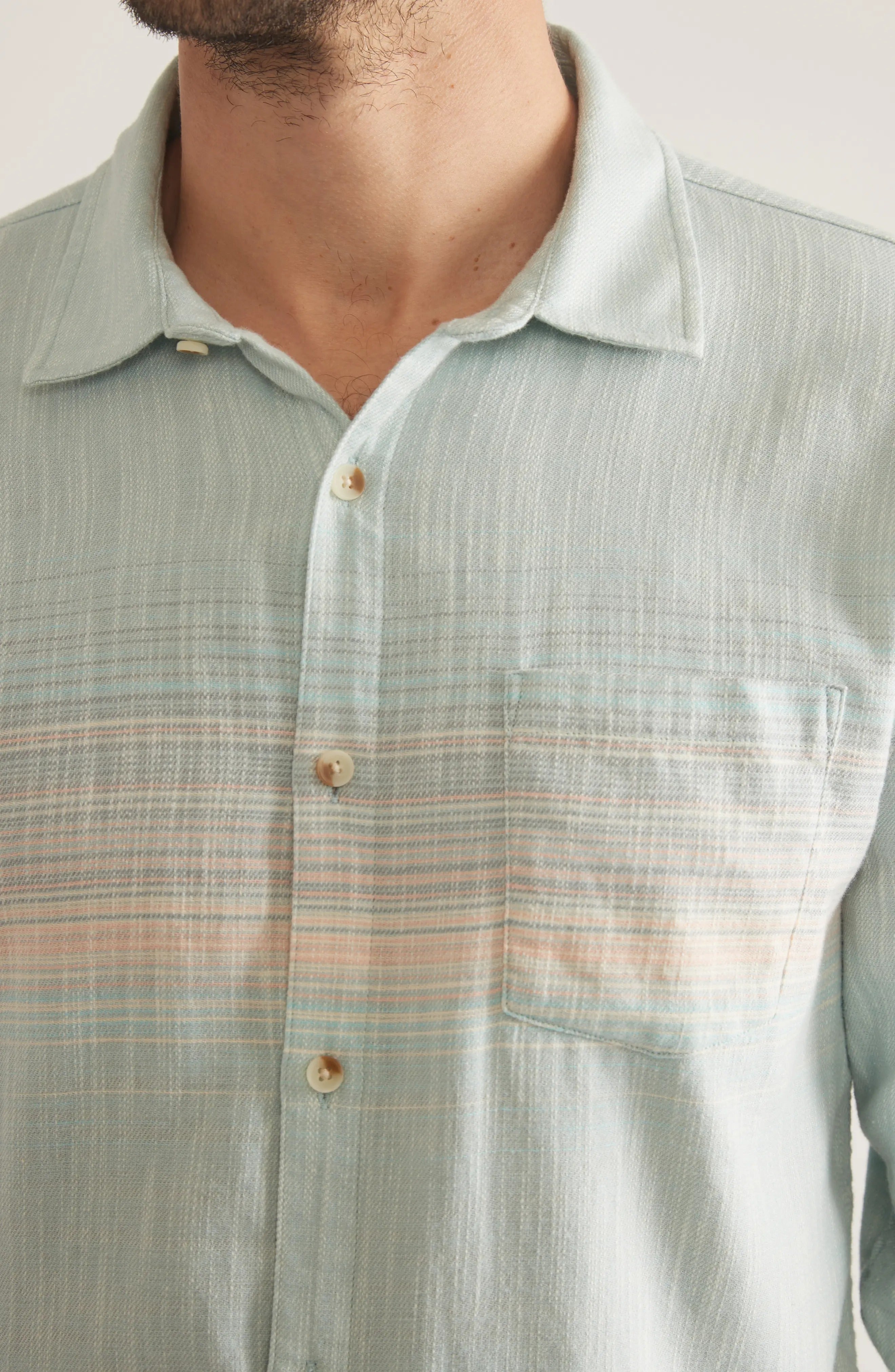 Wholesale,Marine Layer, Marine Layer Blue/Pink Stripe Classic Stretch Selvage Shirt, Blue, Extra Large-49-TagXL