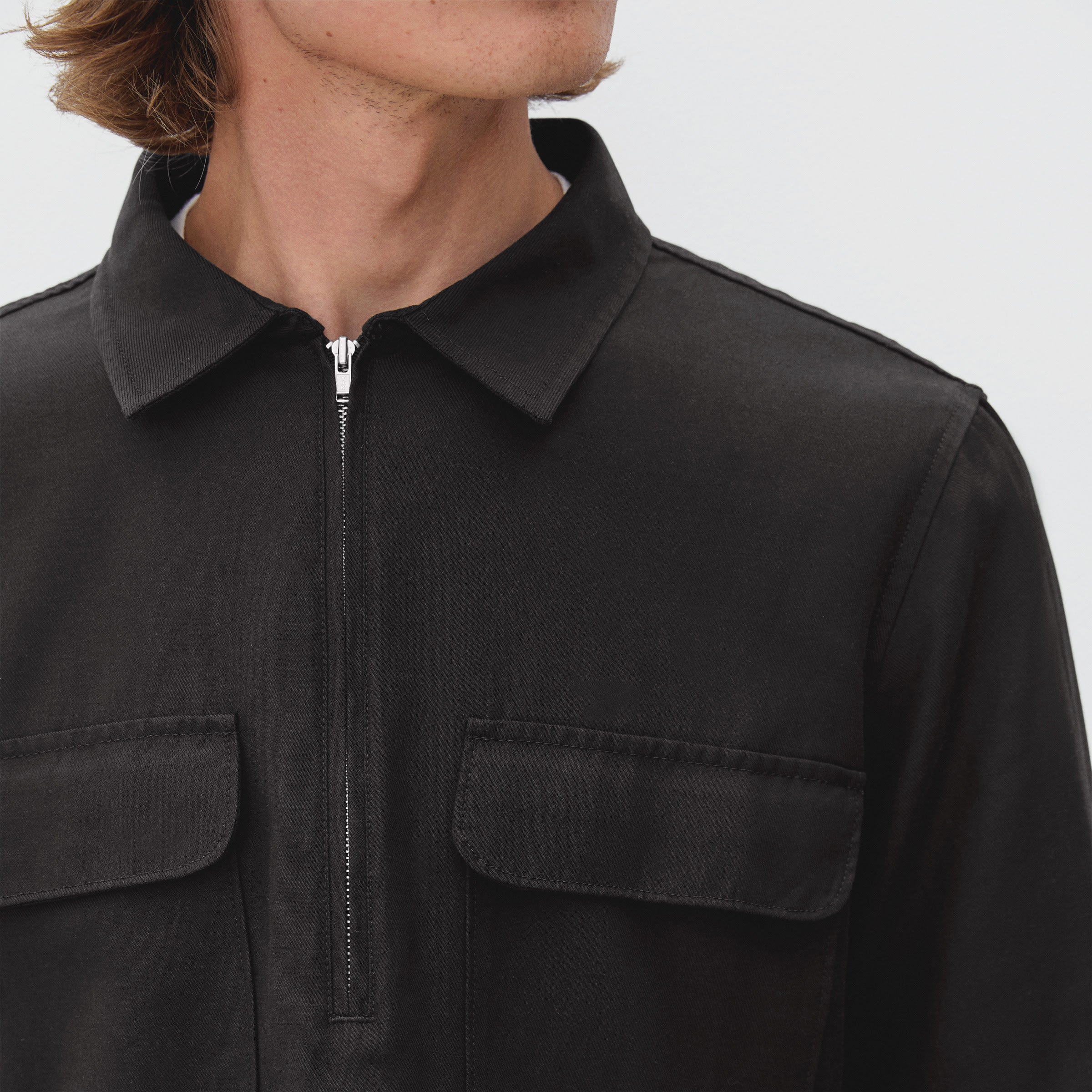 Everlane,Everlane, Everlane Black Quarter Zip Shirt, Black, Medium-43-TagM