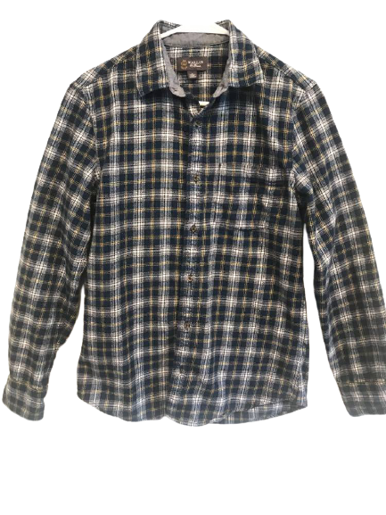 Wallin & Bros. Navy Windowpane Plaid Flannel Button-up Shirt