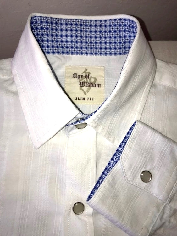 Age of Wisdom Slim Fit White Button-up Shirt