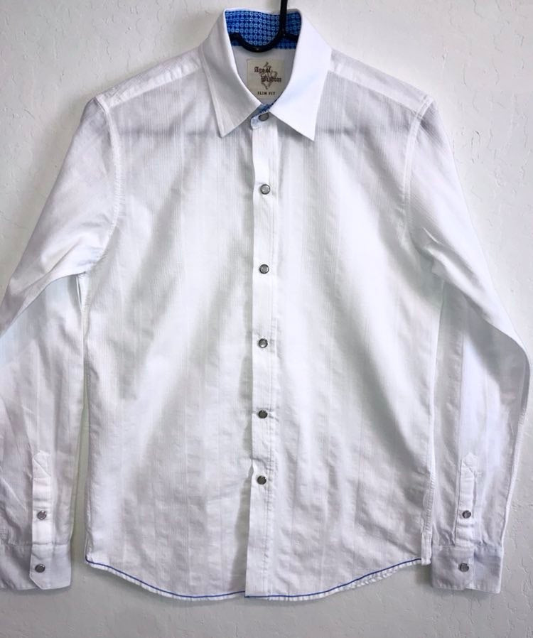 Poshmark, Nicoby Age of Wisdom Slim Fit White Button-up Shirt, White, Small-41-TagS