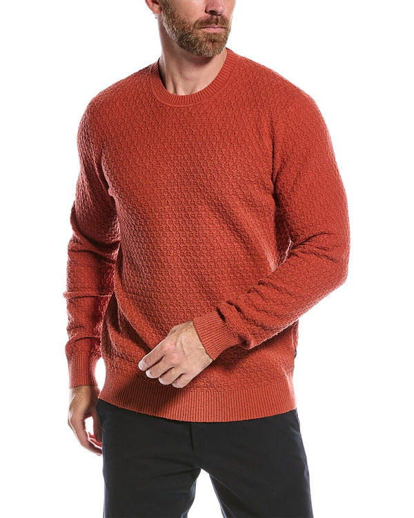 Ted Baker Burnt Red Textured Woolf Crewneck Sweater