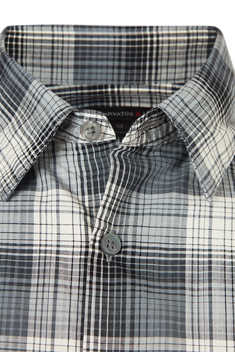 Otrium,John Varvatos, John Varvatos Grey Plaid Button Up Shirt, Grey, Medium-42-TagM