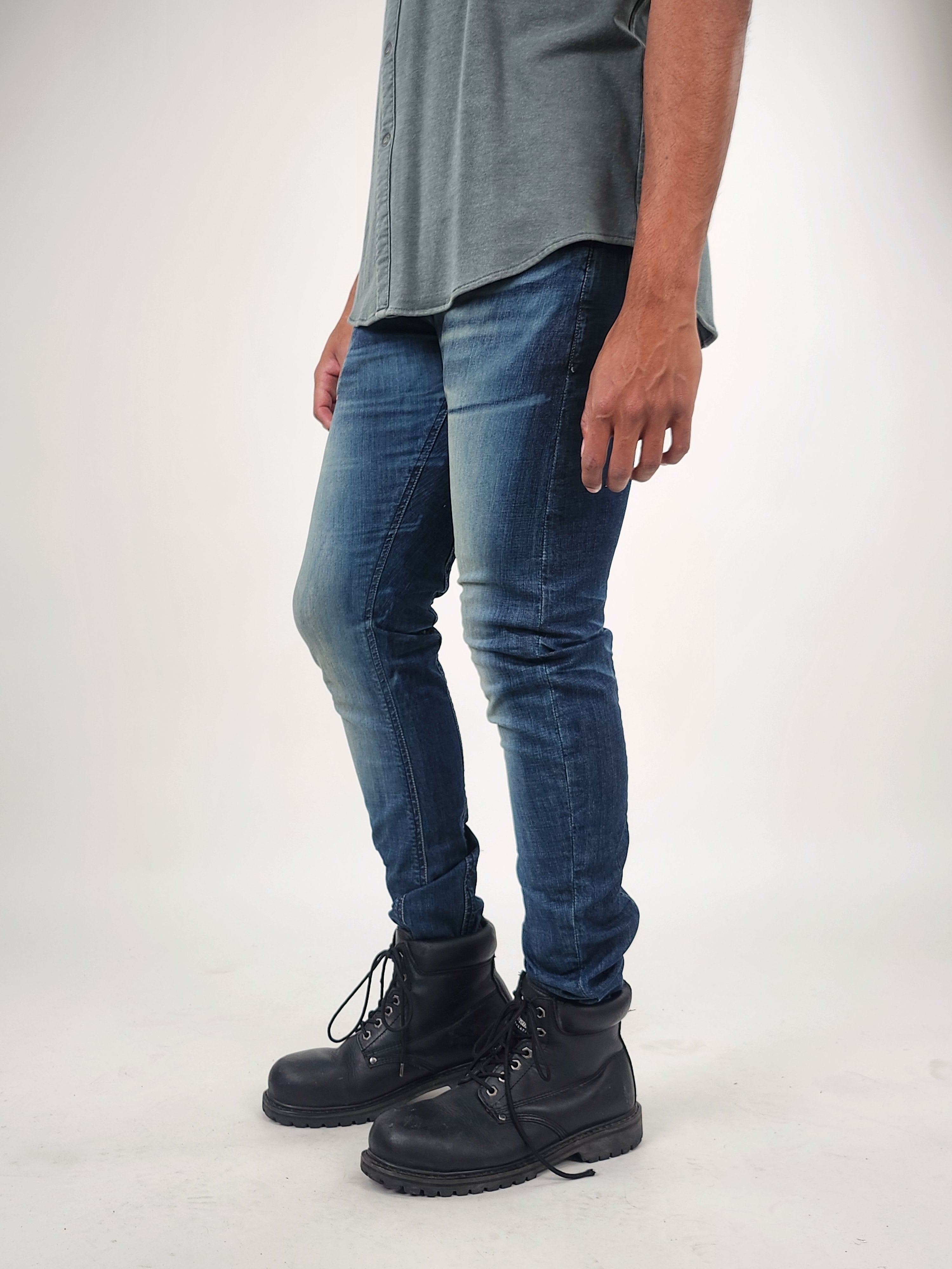 Wholesale,Reesedeluca, Reese De Luca Indigo Skinny Leg Stretch Denim Pants, Blue, 32W-34L-TagM