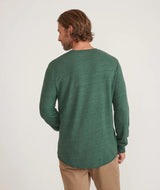 Marine Layer Pine Green Long Sleeve Double Knit Henley