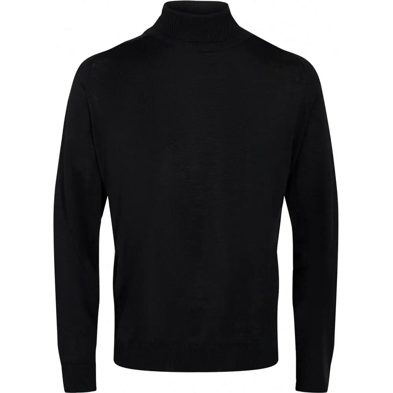 2Blind2C Black Merino Wool Turtleneck Sweater