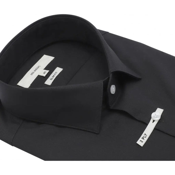 2Blind2C Black Slim Fit Long Sleeve Button Up