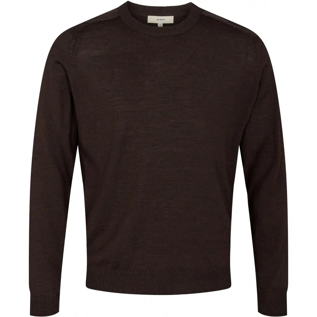 Faire,2Blind2C, 2Blind2C Dark Brown Merino Wool Crewneck Sweater, Brown, Medium-40-TagL