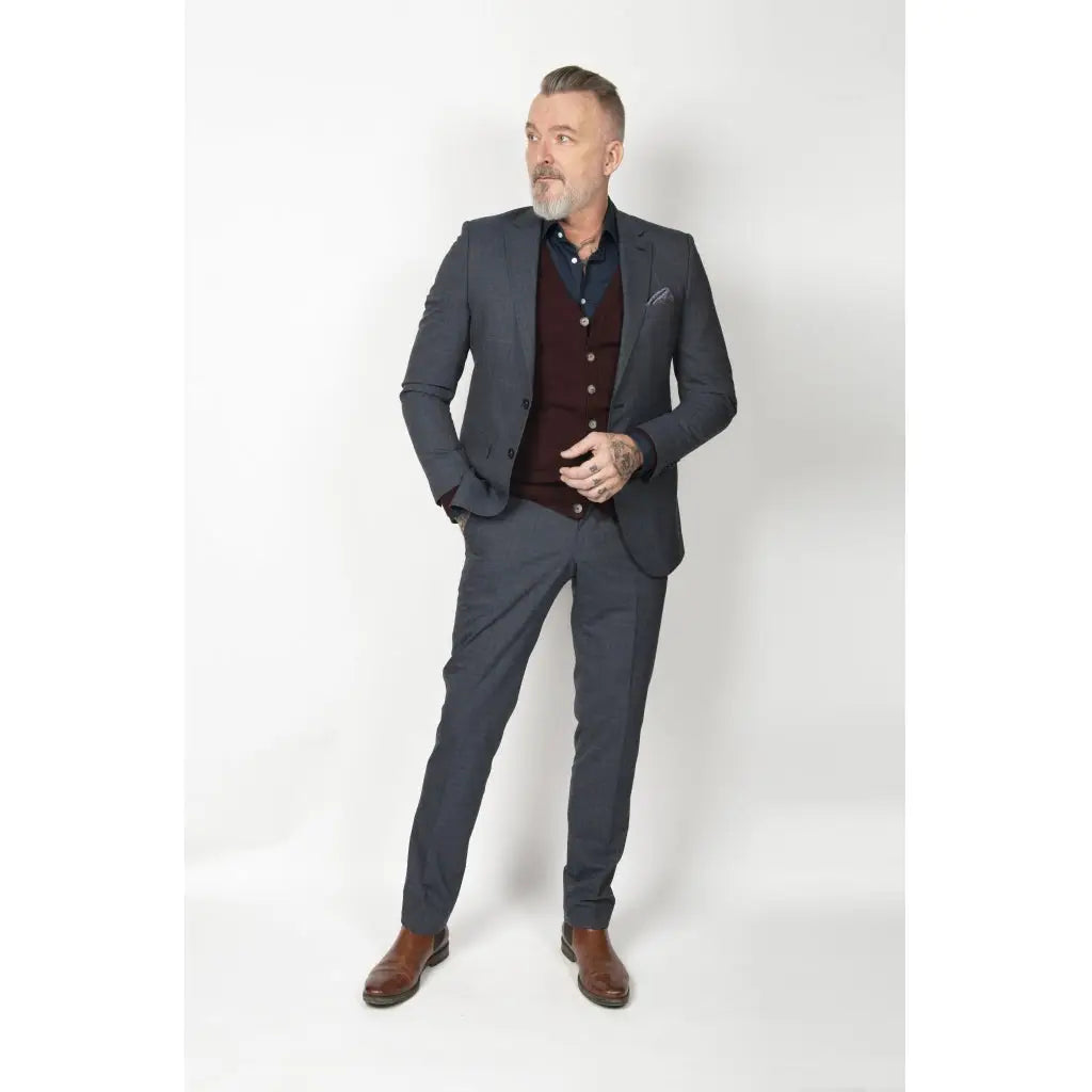 Faire,2Blind2C, 2Blind2C Navy Twill Slim Fit Long Sleeve Button Up, Blue, Small-40-TagS