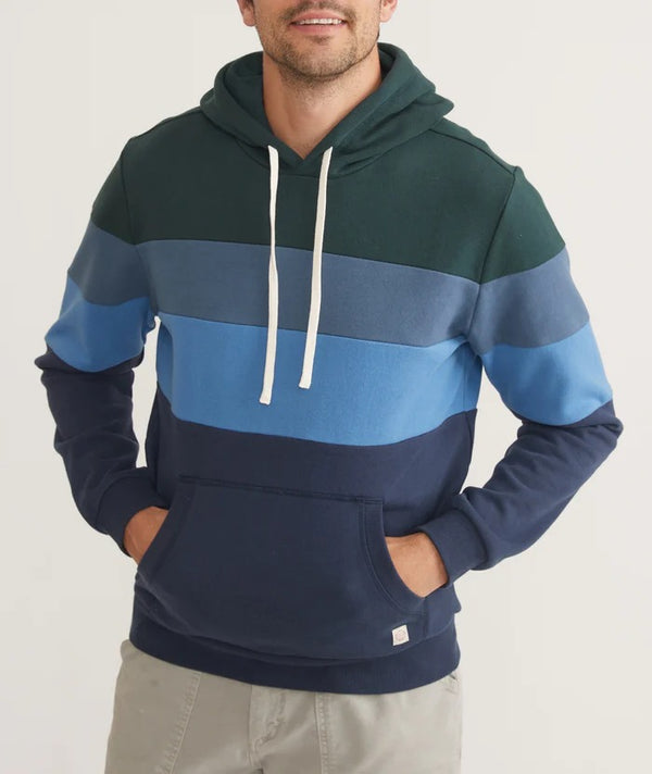 Marine Layer Blue/Green Long Sleeve Archive Colorblock Hoodie