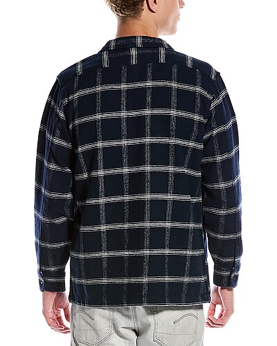 Other,Slate & Stone, Slate & Stone Blue/White Heavy Flannel Shacket, Blue, Large-47-TagL