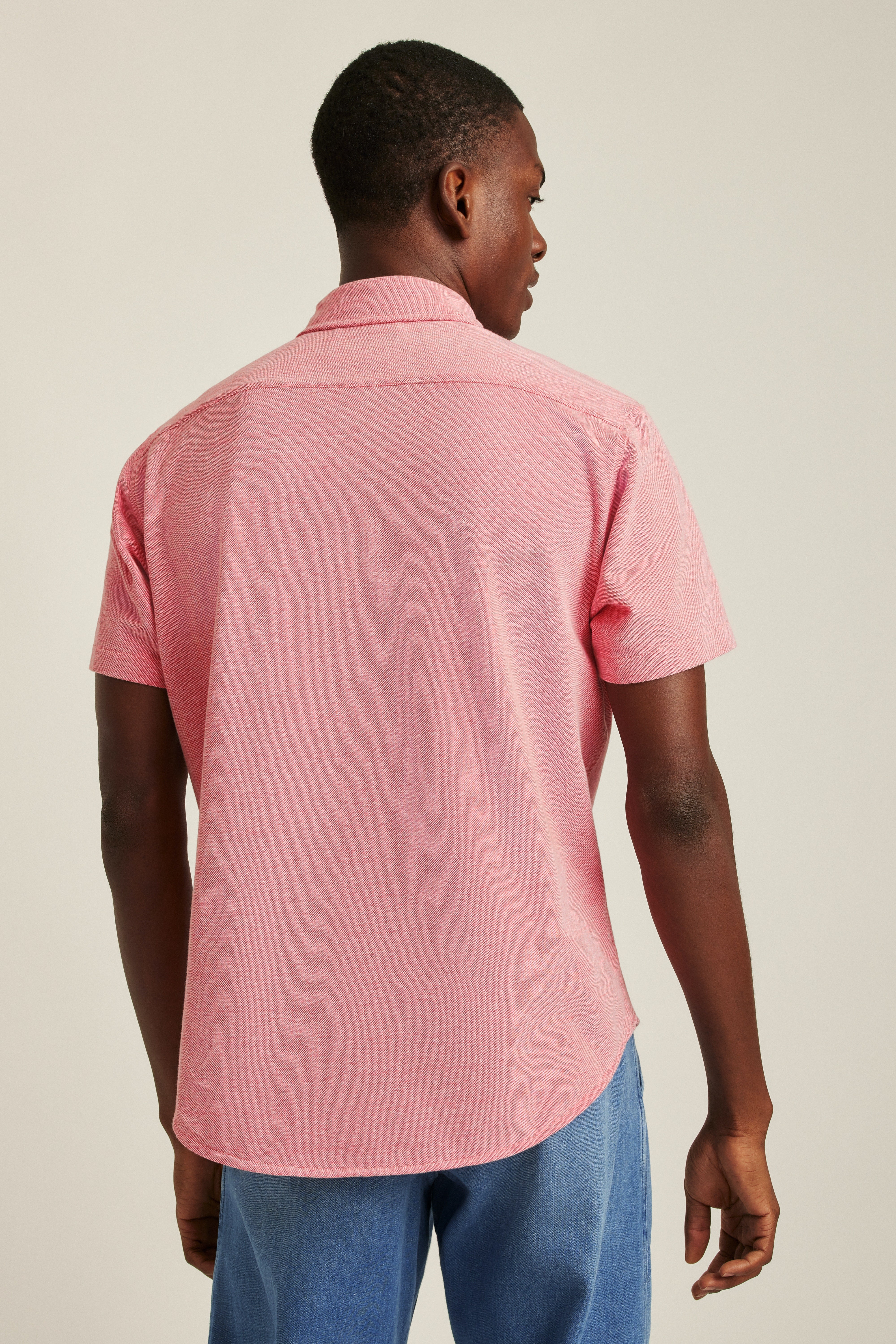 Wholesale,Bonobos, Bonobos Spiced Coral Slim Short Sleeve Knit Oxford Shirt, Pink, Extra Large-48-TagXL
