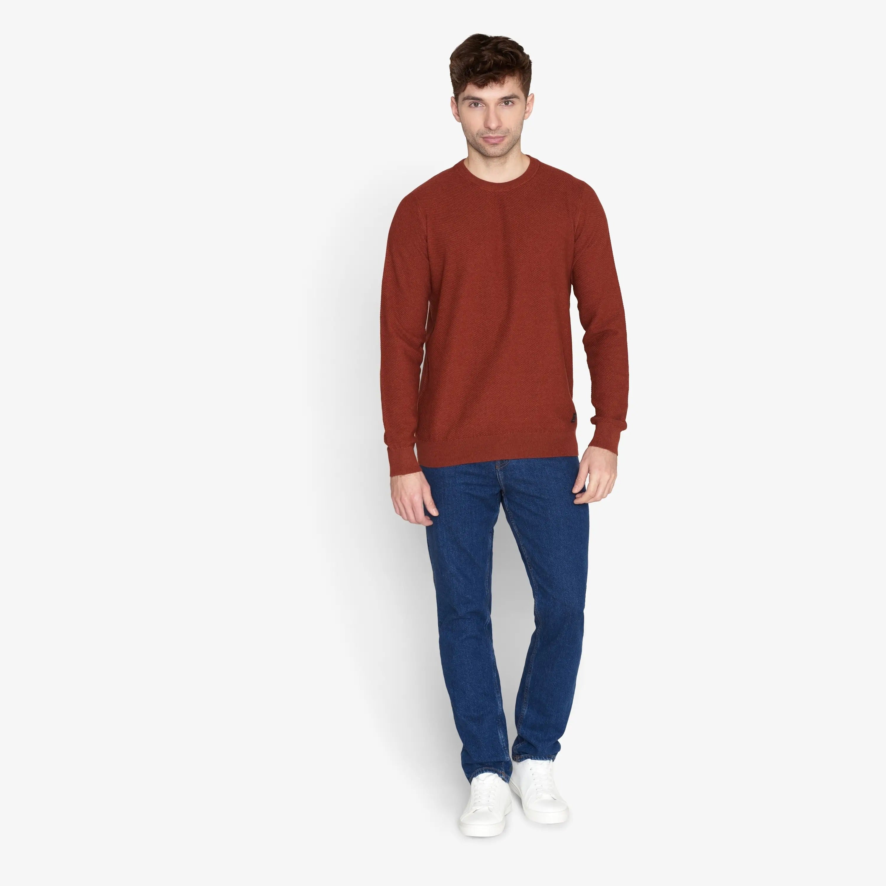 Faire,Signal Clothing, Signal Clothing Rust Crew Cotton Sweater, Red, Small-40-TagS