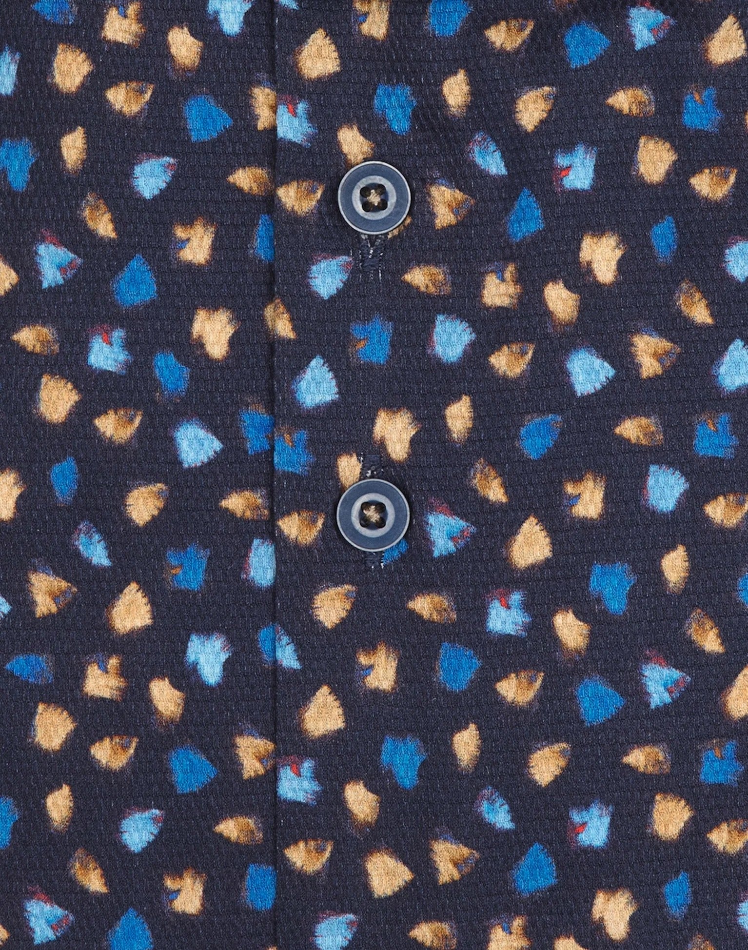 Brand Partner,R2 Amsterdam, R2 Amsterdam Navy Blue Conversational Beige Print Long Sleeve Button Up Shirt, Blue, Small-42-Tag40