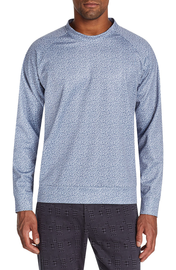 Tallia Blue Tonal Leopard Print Raglan Pullover