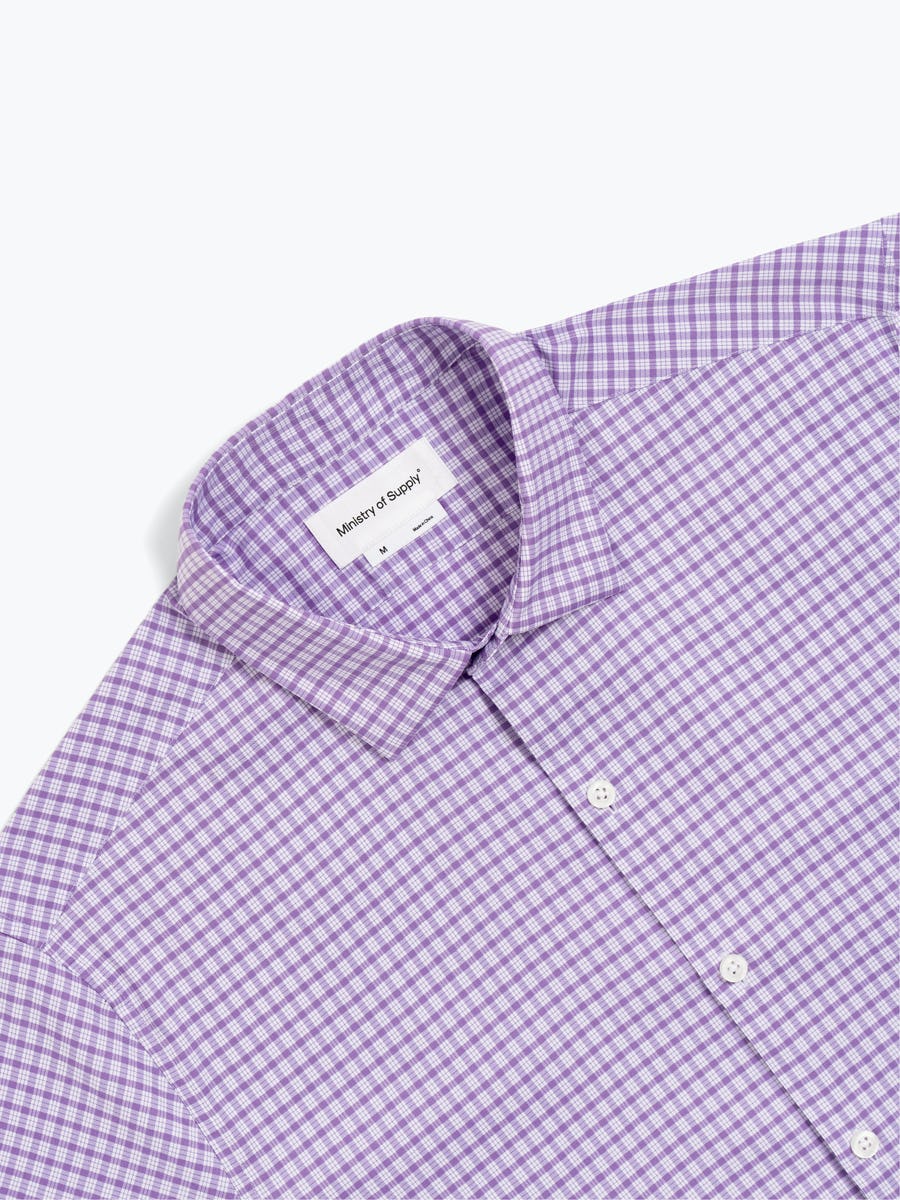 Wholesale,Ministry of Supply, Ministry of Supply Lavender Grid Long Sleeve Dress Button Up Shirt, Purple, Medium-42-TagM