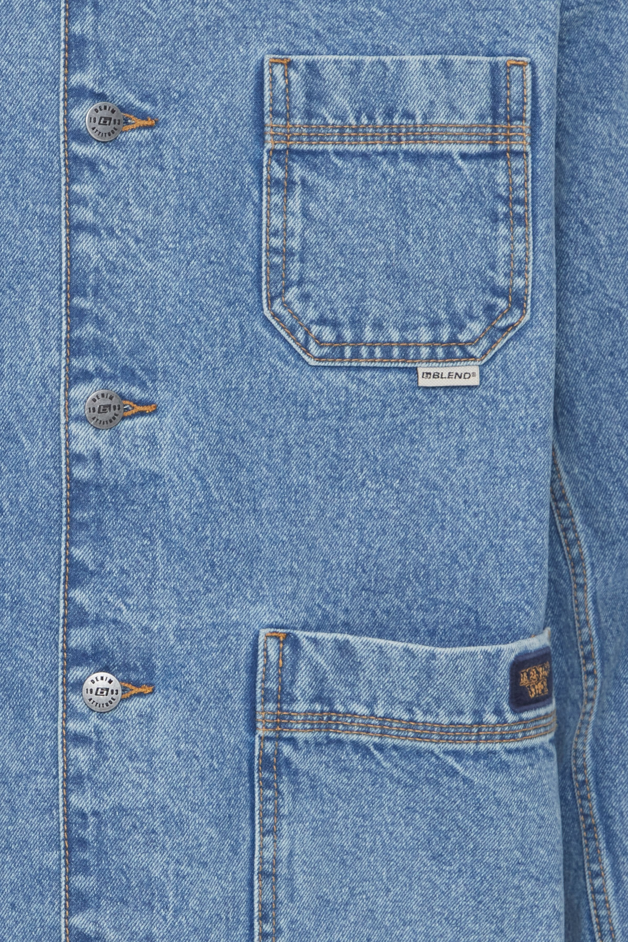 Wholesale,Blend, Blend Blue Denim Shacket, Blue, Large-46-TagL