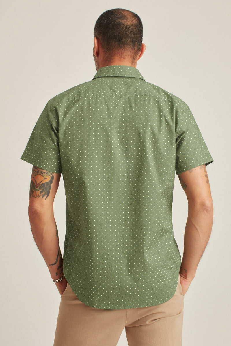 Bonobos Olive Dot Stretch Short Sleeve Shirt
