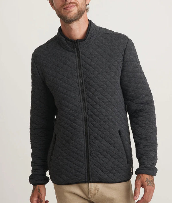 Marine Layer Charcoal Full Zip Quilted Corbet Jacket