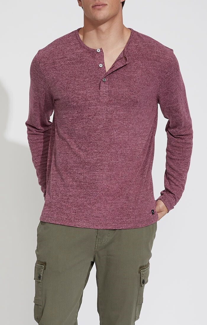 Wholesale,Civil Society, Civil Society Hthr Burgundy Brushed Henley, Red, Small-38-TagS
